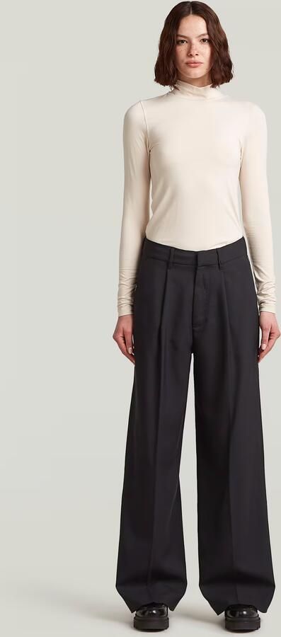 G-Star RAW Fluid Wide Leg Broek Zwart Dames - Foto 7