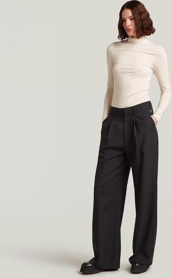G-Star RAW Fluid Wide Leg Broek Zwart Dames - Foto 6