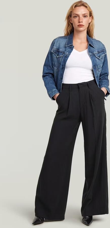 G-Star RAW Fluid Wide Leg Broek Zwart Dames - Foto 5