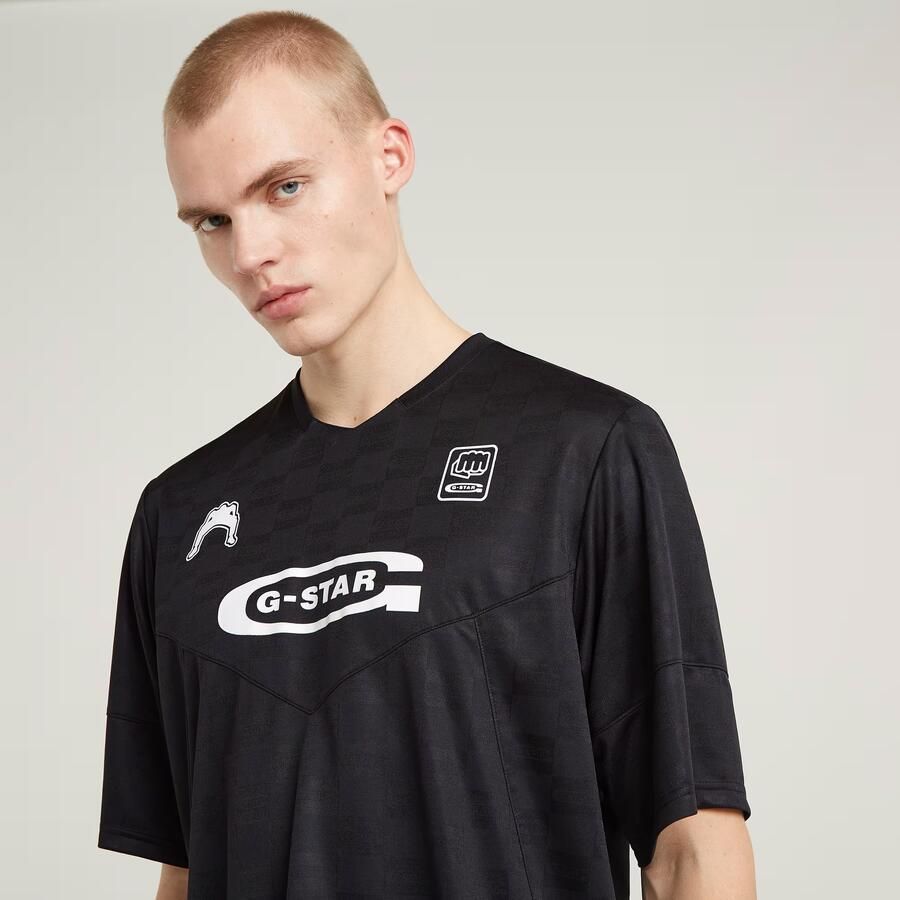 G-Star Raw Tricot met label- en motiefprint model 'Football' - Foto 3