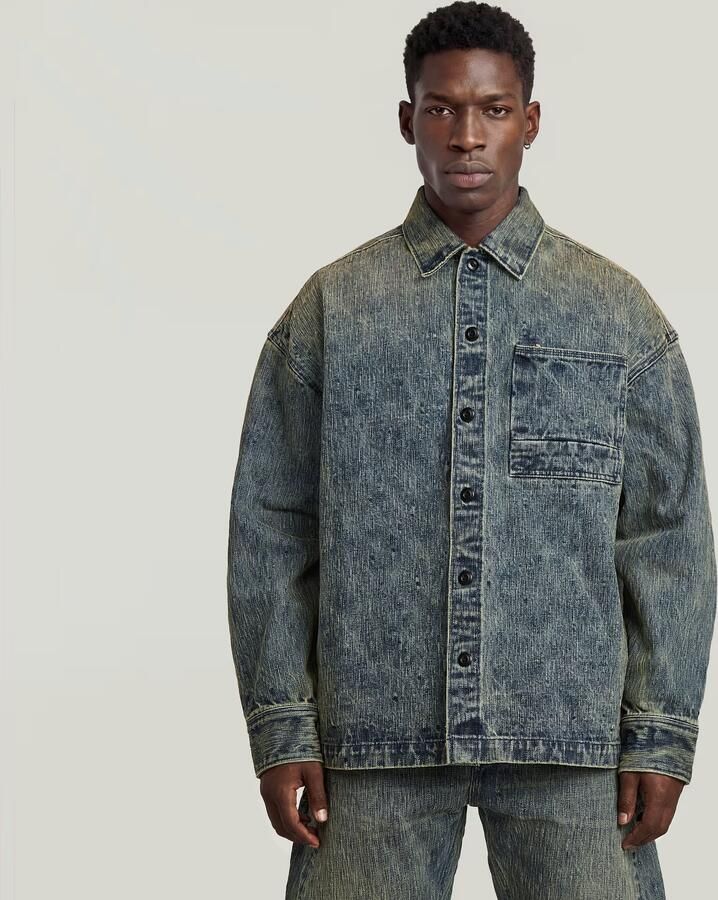 G-Star RAW G-S022 Boxy Overshirt Midden blauw Heren