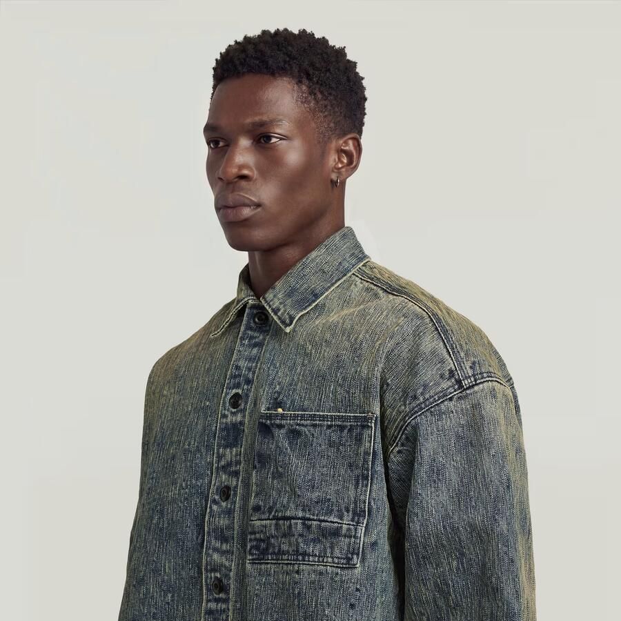 G-Star RAW G-S022 Boxy Overshirt Midden blauw Heren - Foto 3