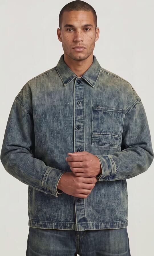 G-Star RAW G-S022 Boxy Overshirt Midden blauw Heren - Foto 5