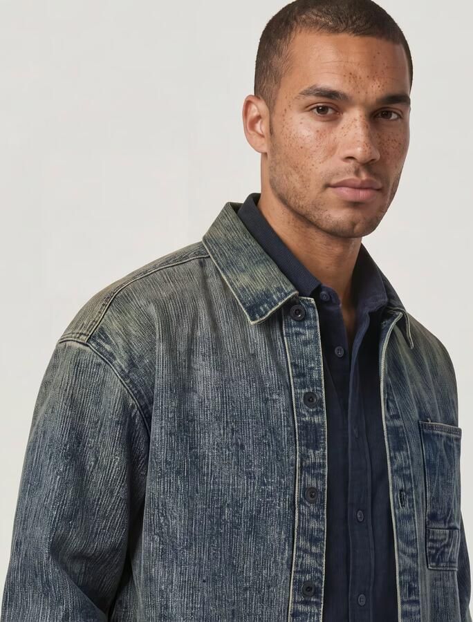G-Star RAW G-S022 Boxy Overshirt Midden blauw Heren - Foto 4