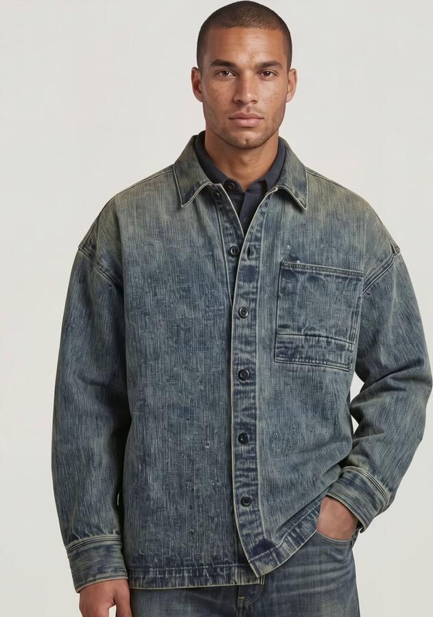 G-Star RAW G-S022 Boxy Overshirt Midden blauw Heren - Foto 6