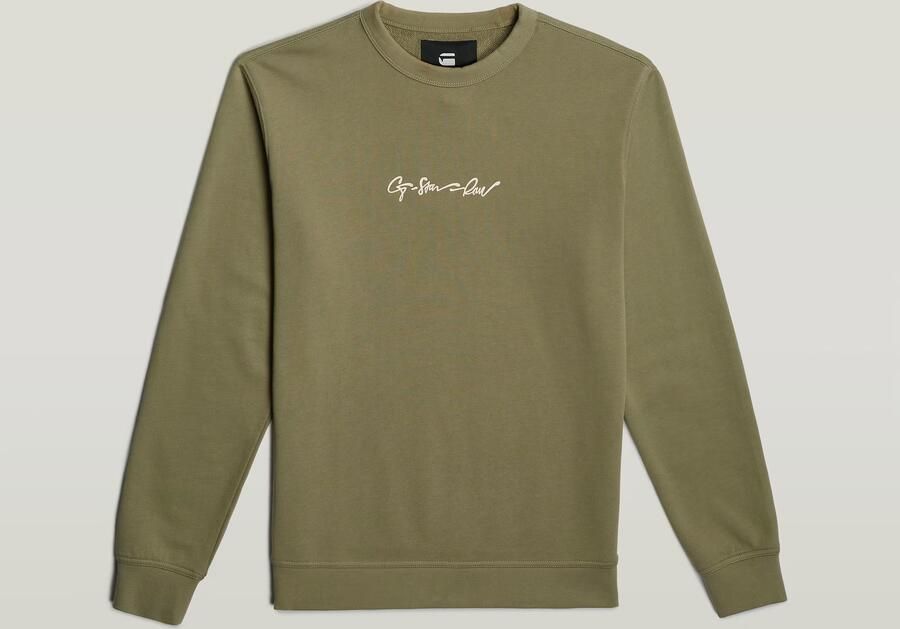 G-Star RAW G-Script Logo Sweater Groen Heren - Foto 6