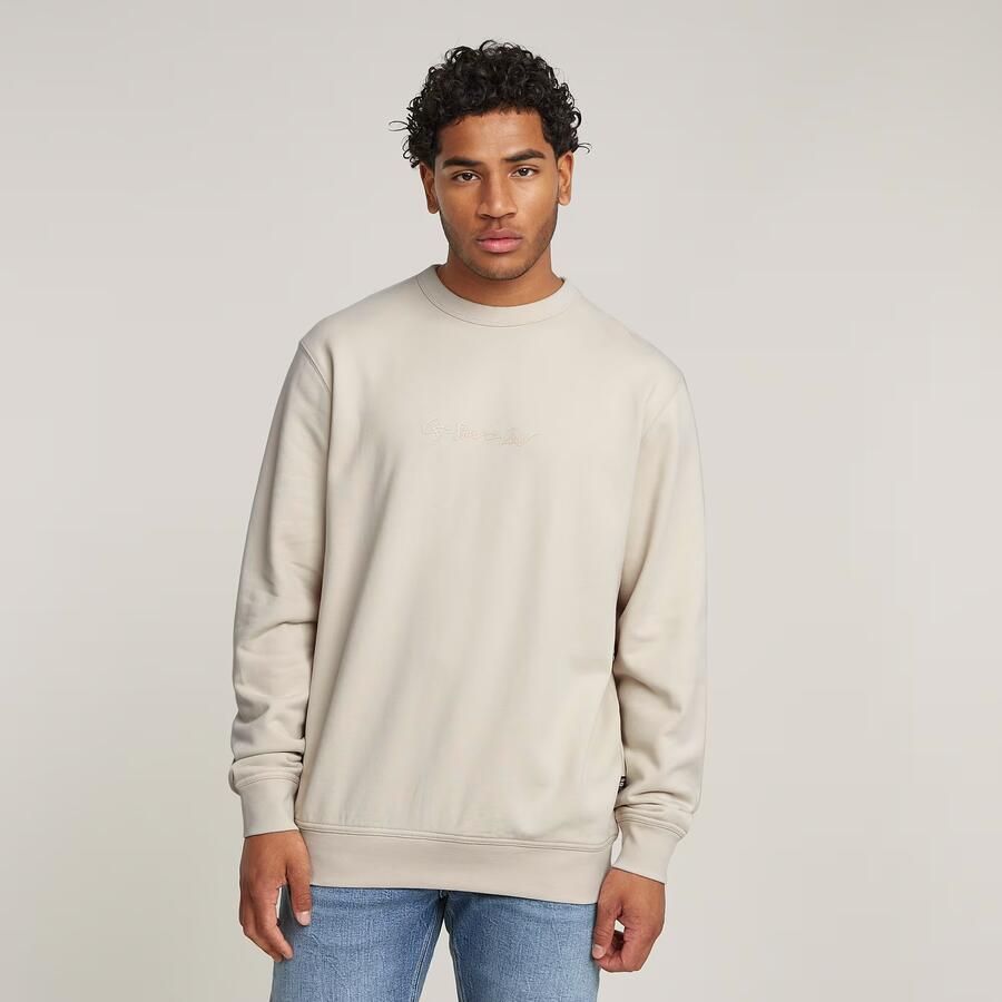 G-Star RAW G-Script Logo Sweater Wit Heren - Foto 4