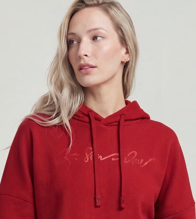 G-Star RAW G-Script Oversized Hoodie Rood Dames - Foto 4