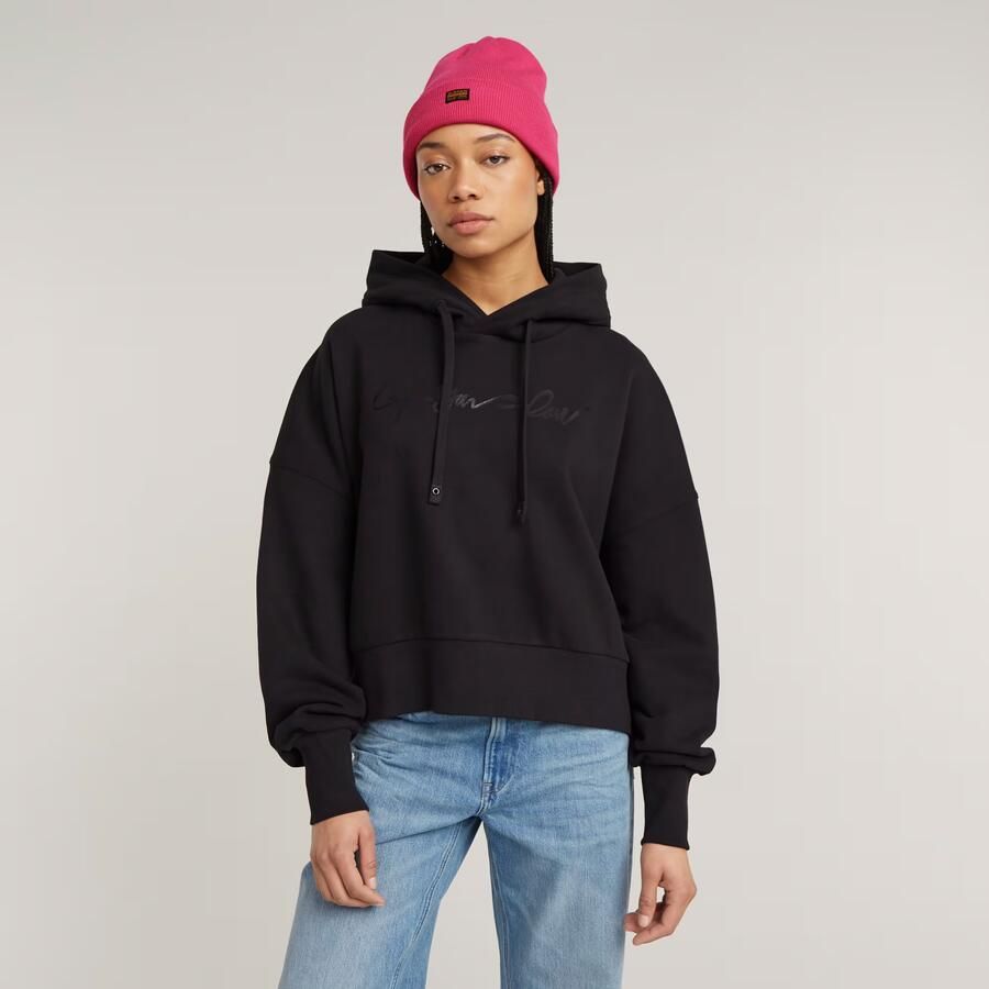 G-Star RAW G-Script Oversized Hoodie Zwart Dames - Foto 7