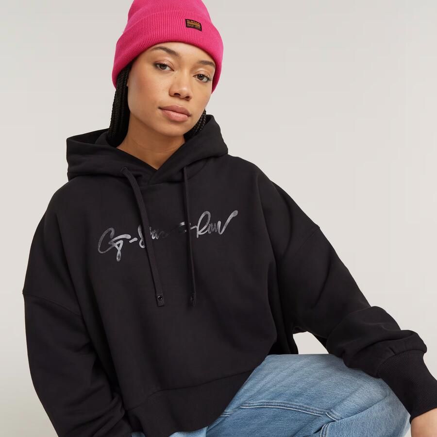 G-Star RAW G-Script Oversized Hoodie Zwart Dames - Foto 3