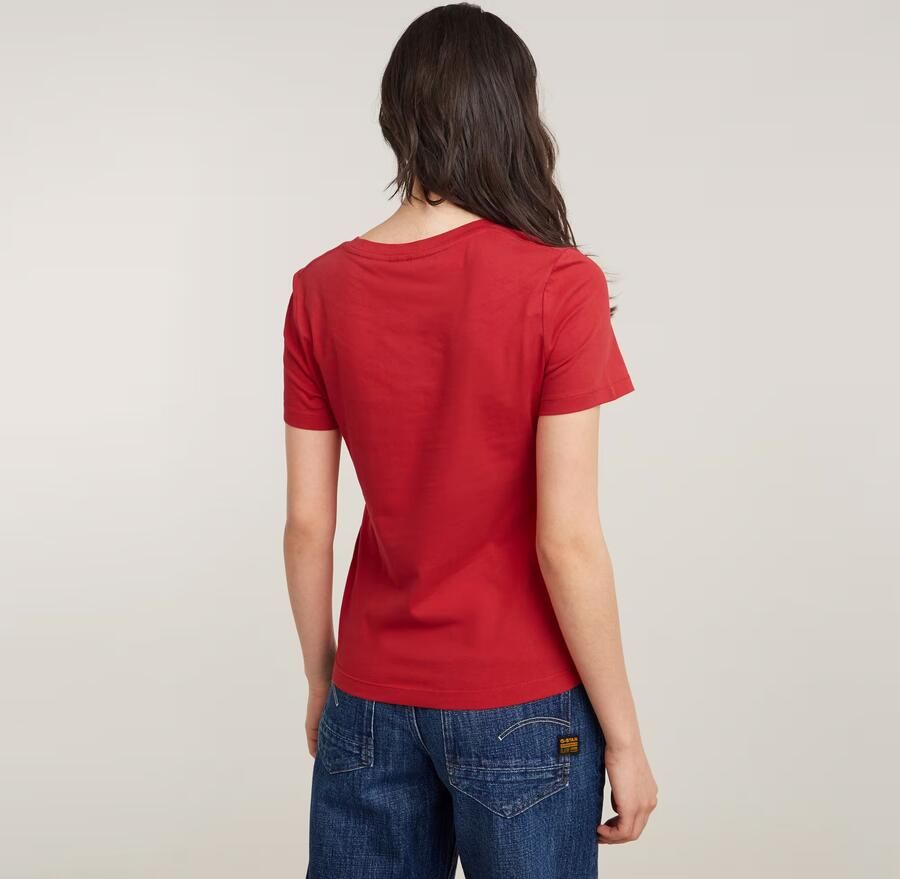 G-Star RAW T-shirt G-Script Shiny R met ton-in-ton opdruk - Foto 4