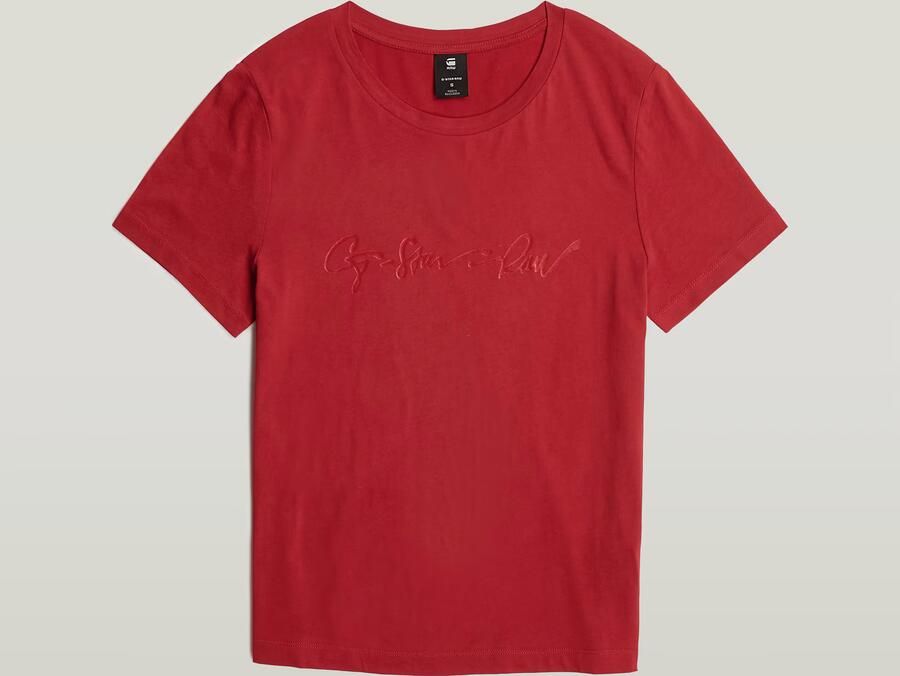 G-Star RAW T-shirt G-Script Shiny R met ton-in-ton opdruk - Foto 7