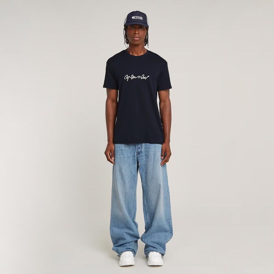 G-Star Raw T-shirt met labelprint en ronde hals