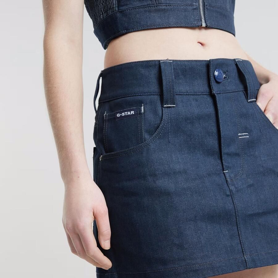 G-Star RAW G-Star Origins Bowey Selvedge Rok Donkerblauw Dames - Foto 3
