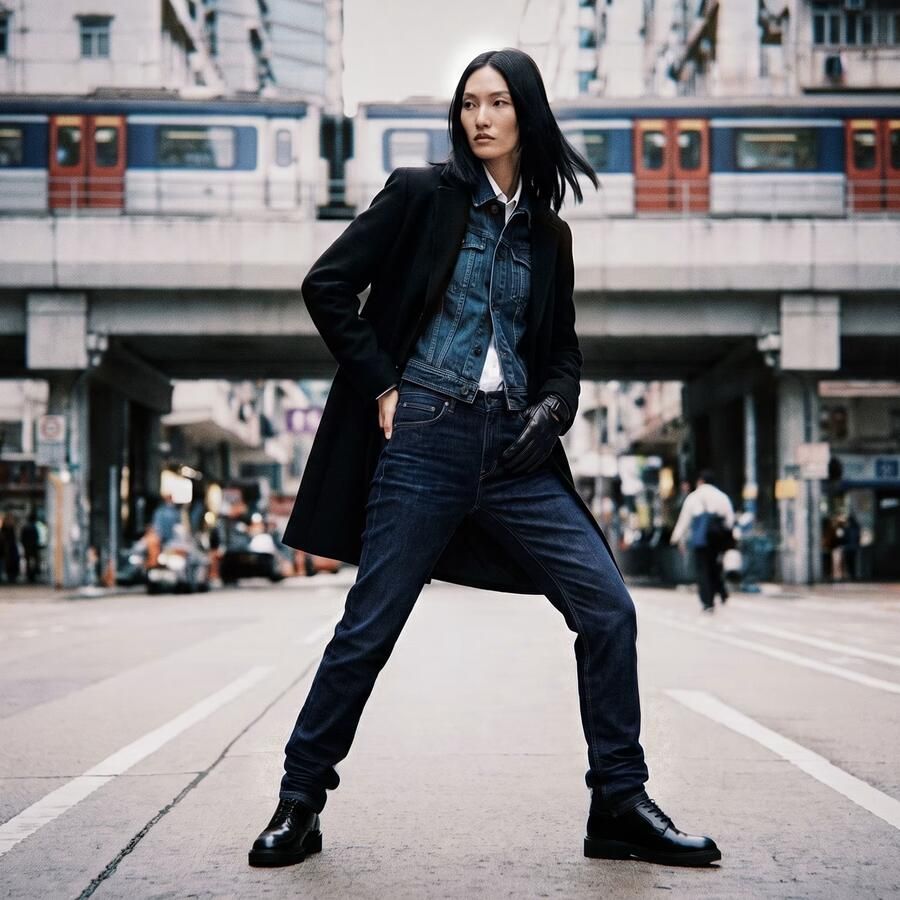 G-Star RAW G-Straight Selvedge Jeans Donkerblauw Dames - Foto 4