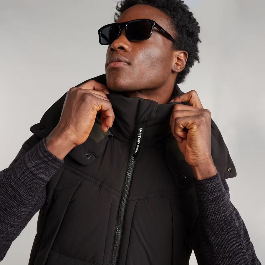 G-Star RAW G-Whistler 2.0 Gewatteerde Bodywarmer Met Capuchon Zwart Heren - Foto 4