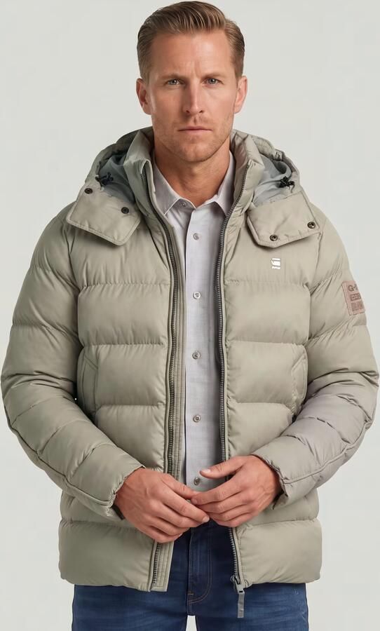G-Star RAW G-Whistler Padded Hooded Jack Beige Heren - Foto 4