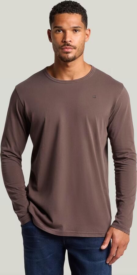 G-Star RAW Garment Dyed Chest Logo T-Shirt Bruin Heren
