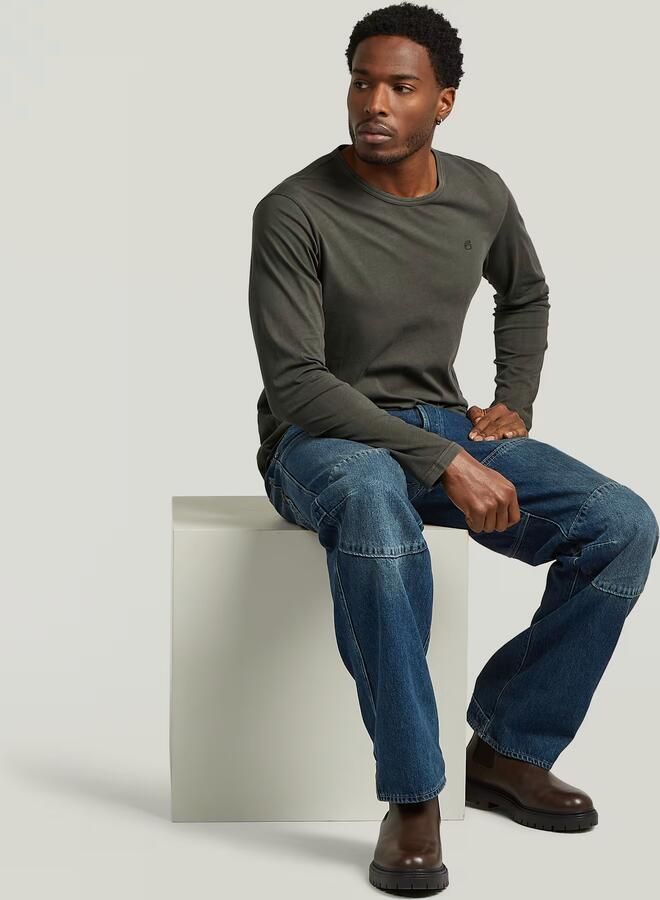 G-Star RAW Garment Dyed Chest Logo T-Shirt Grijs Heren - Foto 4