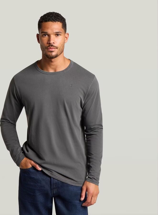 G-Star RAW Garment Dyed Chest Logo T-Shirt Grijs Heren