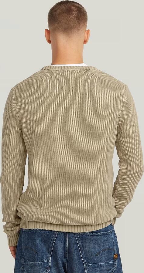 G-Star RAW Garment Dyed Structure Gebreide Trui Beige Heren - Foto 6
