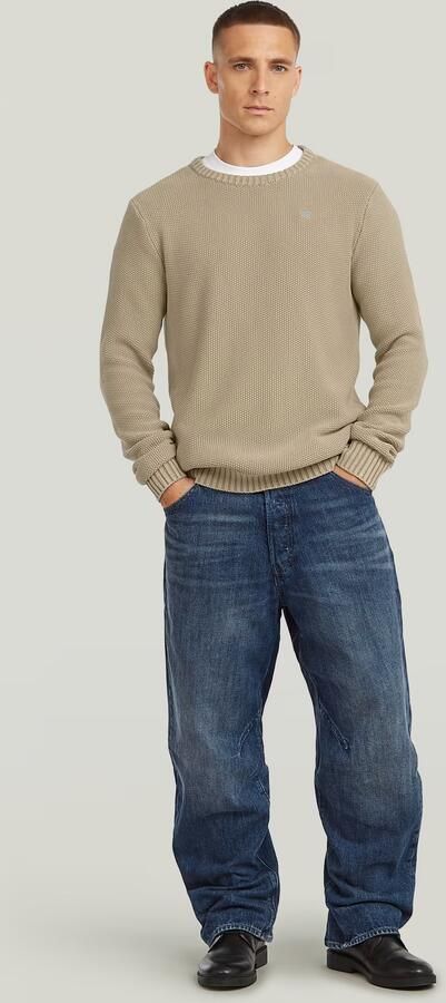G-Star RAW Garment Dyed Structure Gebreide Trui Beige Heren - Foto 7