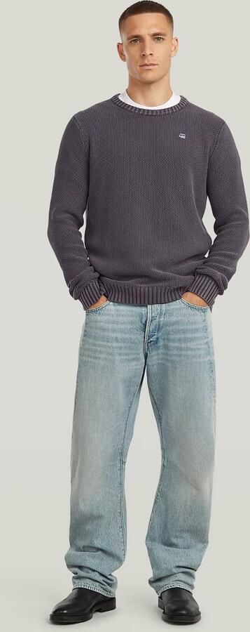 G-Star RAW Garment Dyed Structure Gebreide Trui Donkerblauw Heren - Foto 5