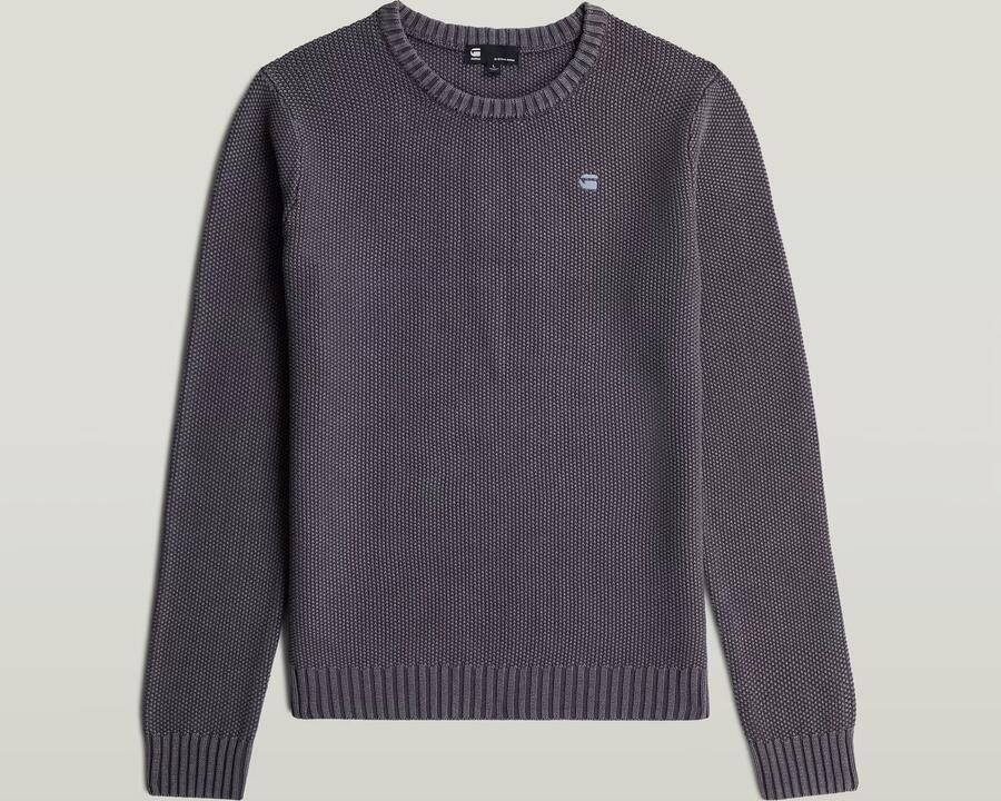 G-Star RAW Garment Dyed Structure Gebreide Trui Donkerblauw Heren - Foto 4