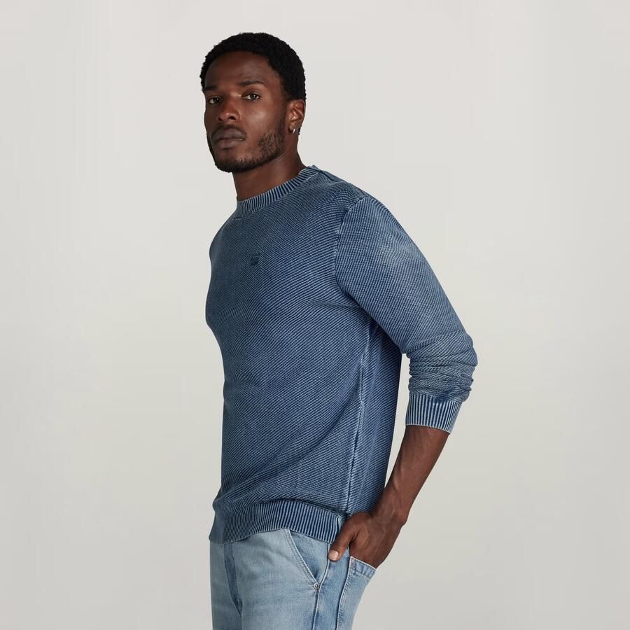 G-Star RAW Gebreide Trui Indigo Moss Midden blauw Heren