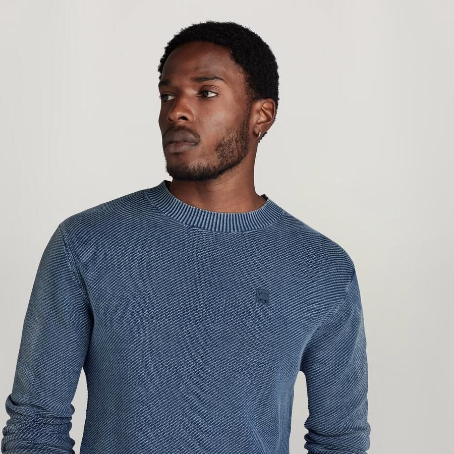 G-Star RAW Gebreide Trui Indigo Moss Midden blauw Heren - Foto 3
