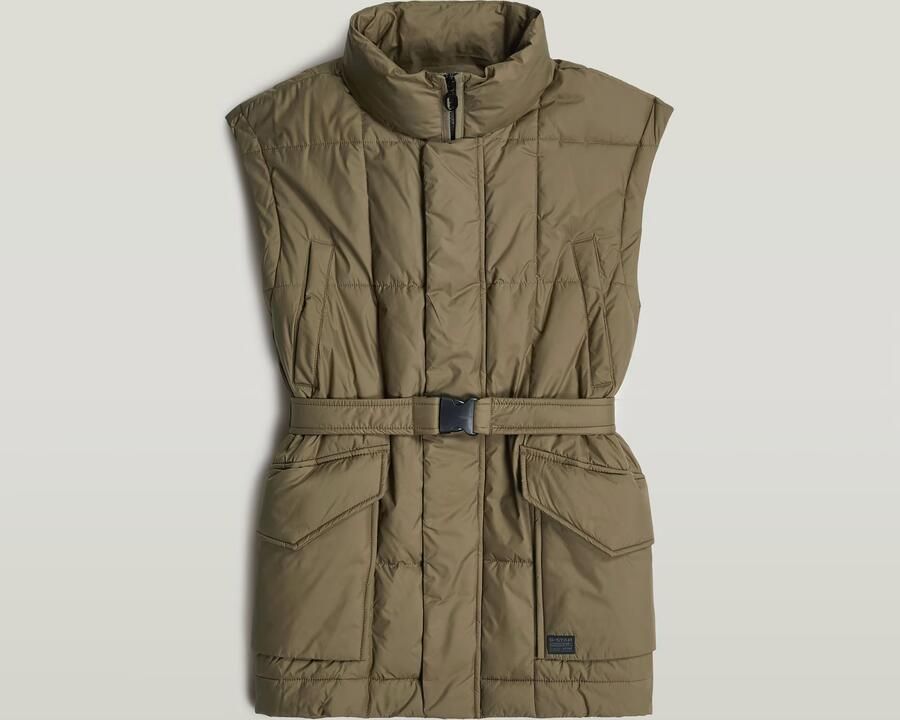 G-Star RAW Gewatteerde Bodywarmer Belted Groen Dames
