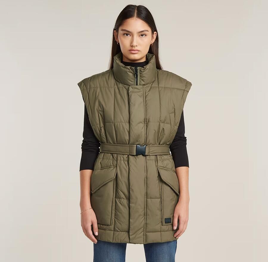 G-Star RAW Gewatteerde Bodywarmer Belted Groen Dames - Foto 4