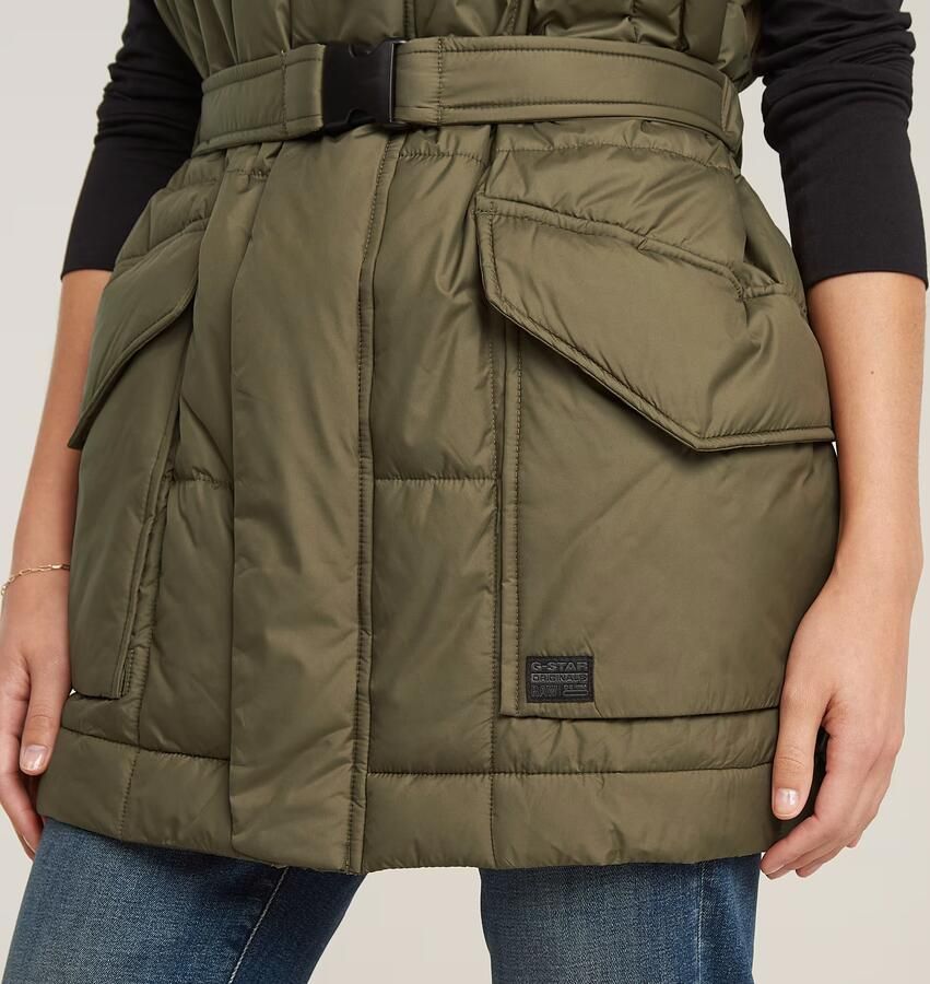 G-Star RAW Gewatteerde Bodywarmer Belted Groen Dames - Foto 6