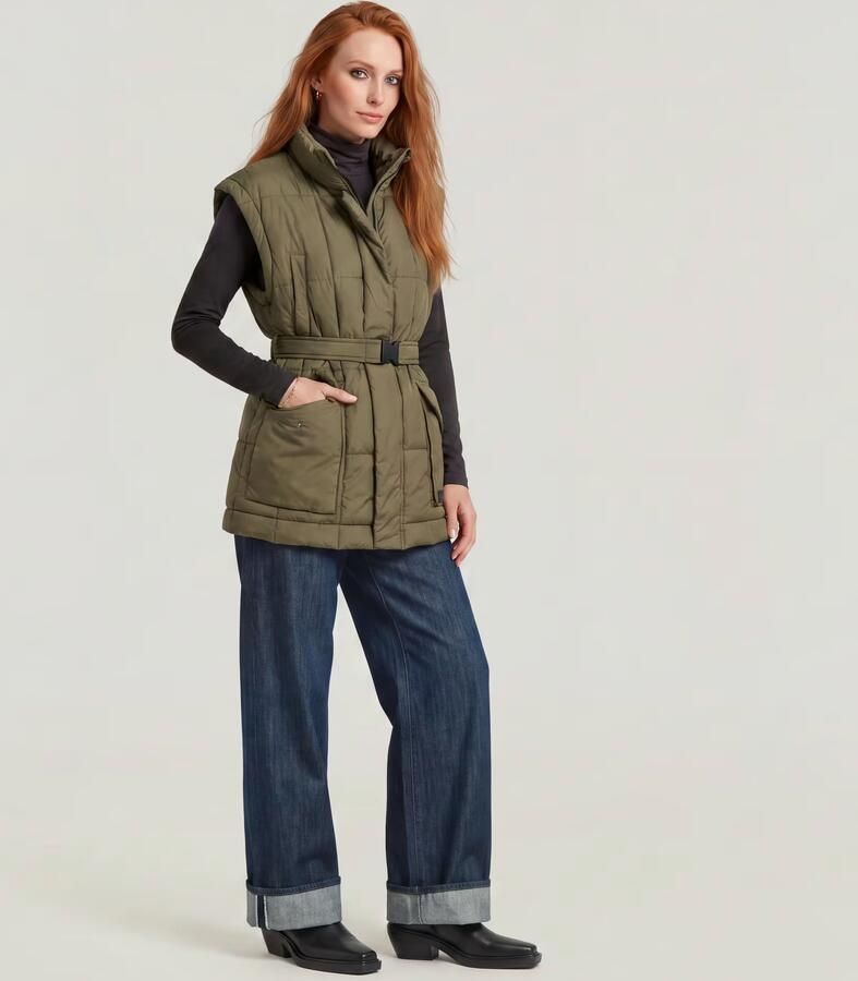G-Star RAW Gewatteerde Bodywarmer Belted Groen Dames - Foto 4