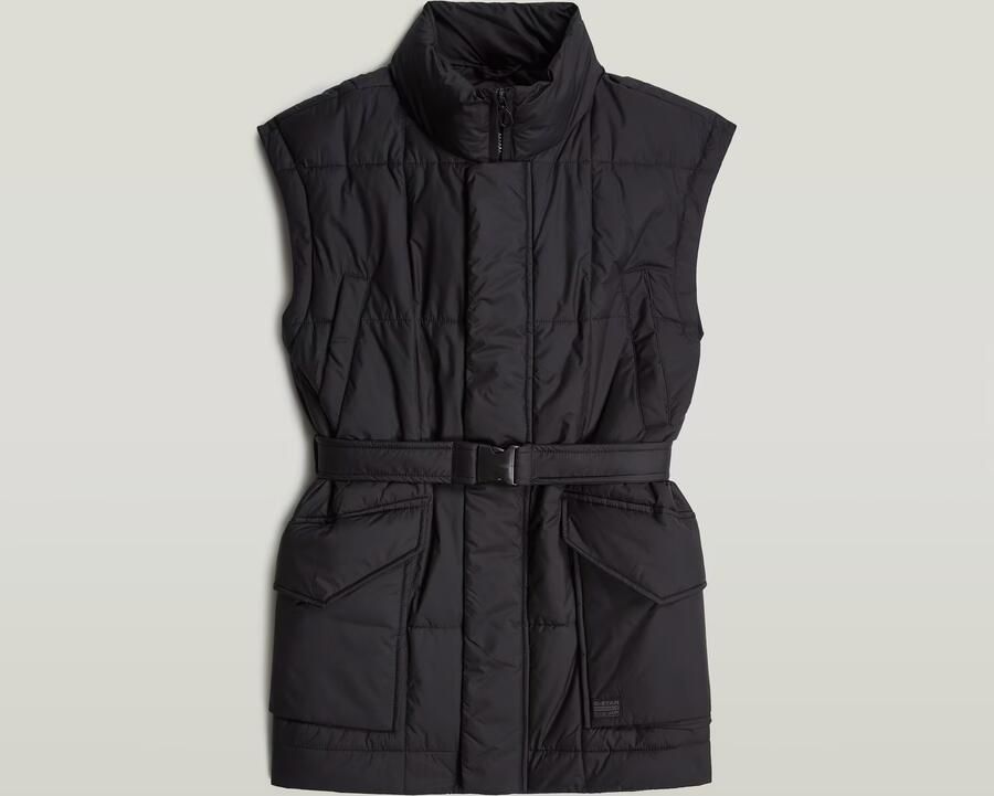 G-Star RAW Gewatteerde Bodywarmer Belted Zwart Dames