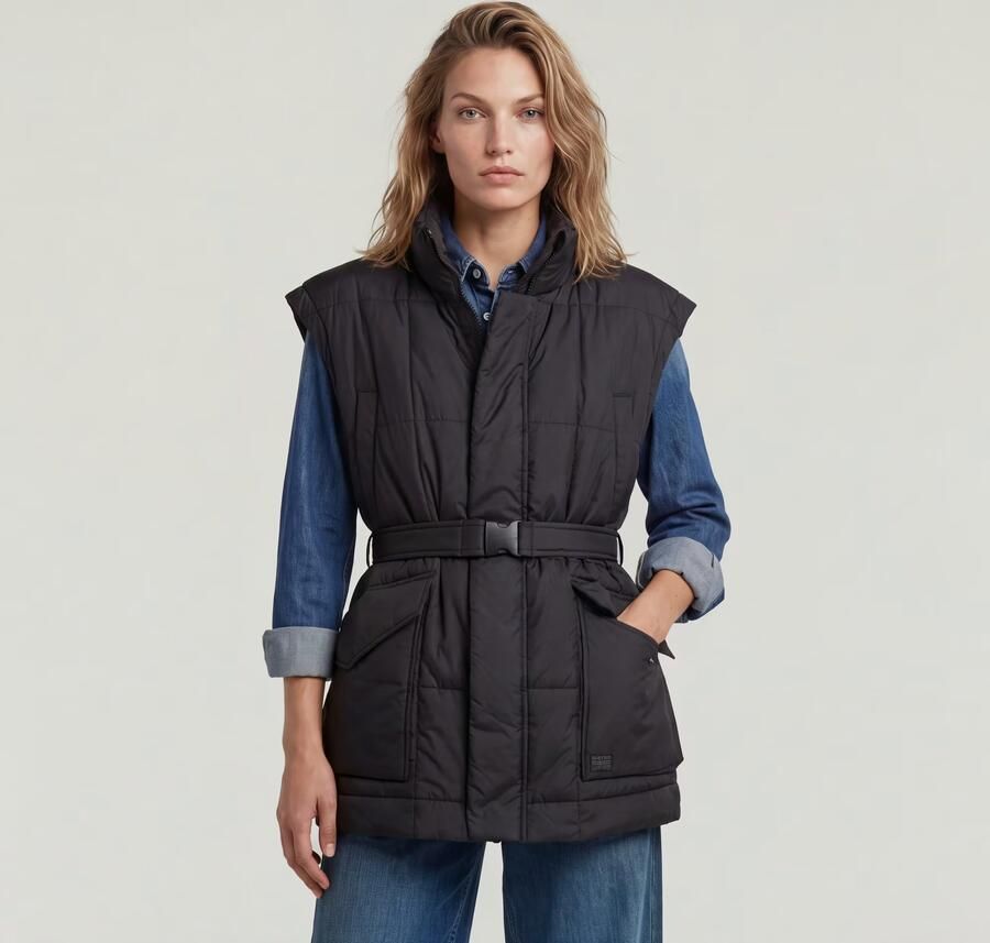 G-Star RAW Gewatteerde Bodywarmer Belted Zwart Dames - Foto 5