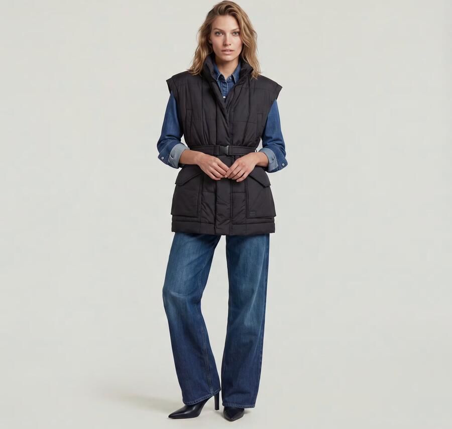 G-Star RAW Gewatteerde Bodywarmer Belted Zwart Dames - Foto 6