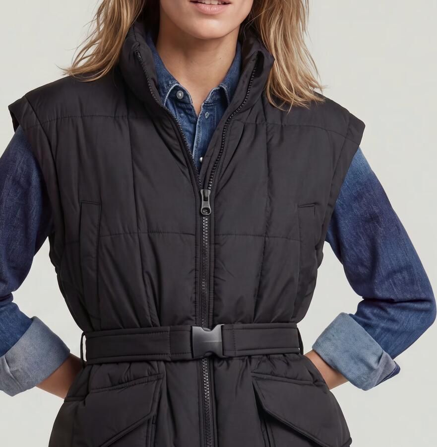 G-Star RAW Gewatteerde Bodywarmer Belted Zwart Dames - Foto 3