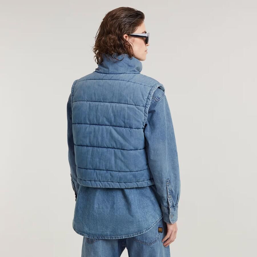 G-Star RAW Gewatteerde Bodywarmer Mae Midden blauw Dames - Foto 2