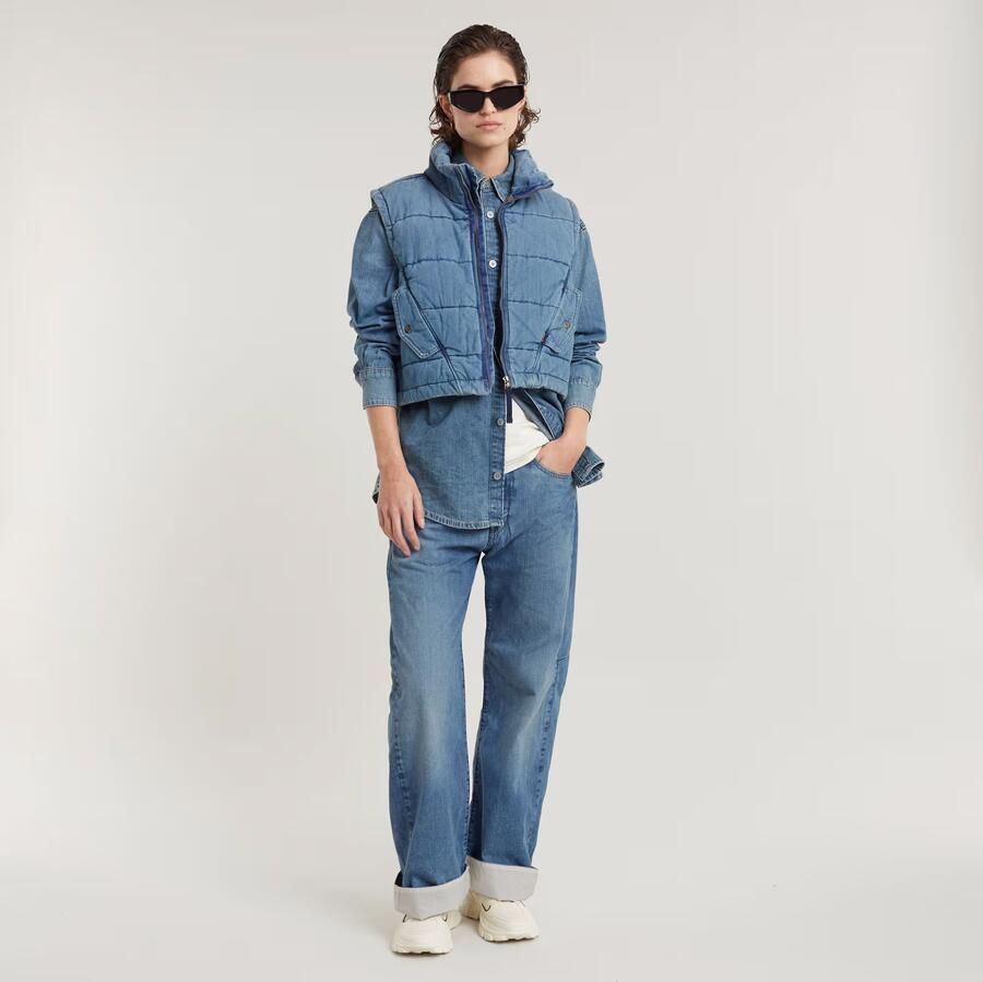 G-Star RAW Gewatteerde Bodywarmer Mae Midden blauw Dames - Foto 5