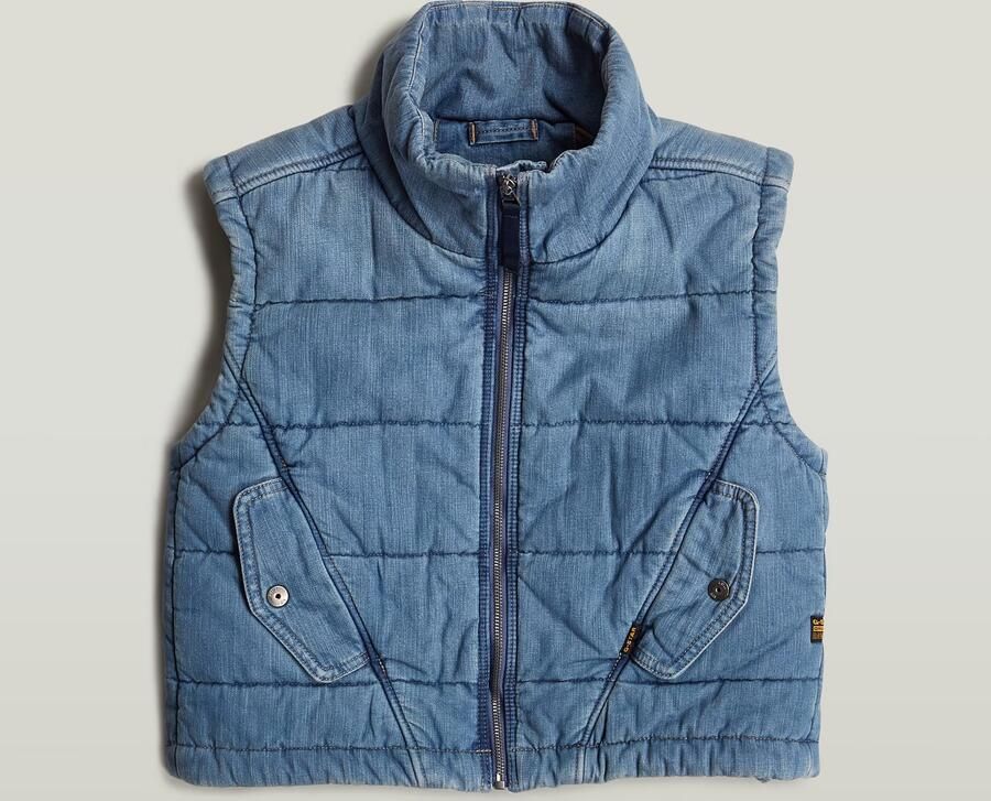 G-Star RAW Gewatteerde Bodywarmer Mae Midden blauw Dames - Foto 7