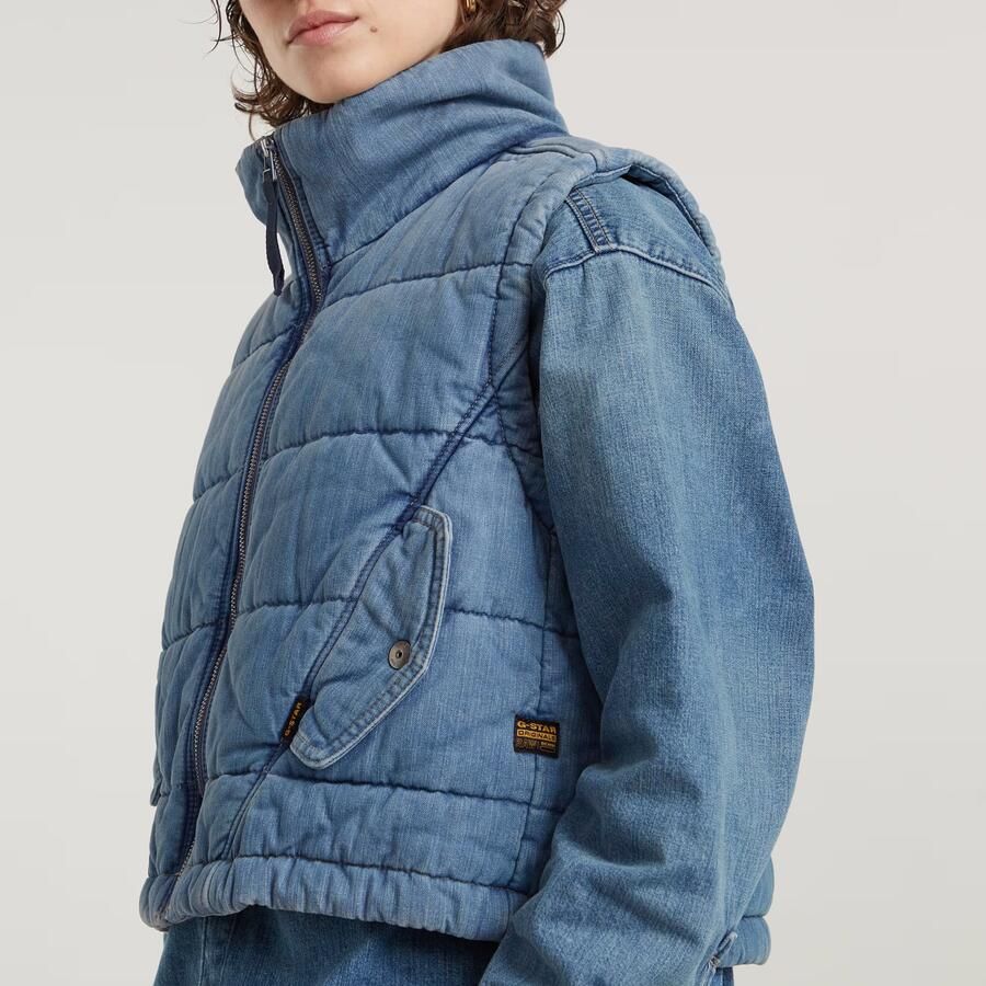 G-Star RAW Gewatteerde Bodywarmer Mae Midden blauw Dames - Foto 3