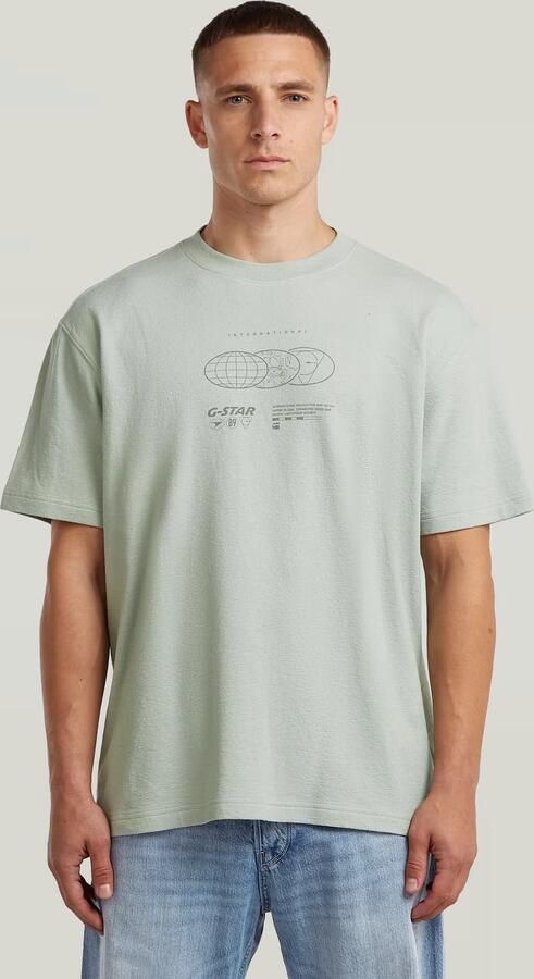 G-Star RAW Globes Relaxed T-Shirt Groen Heren