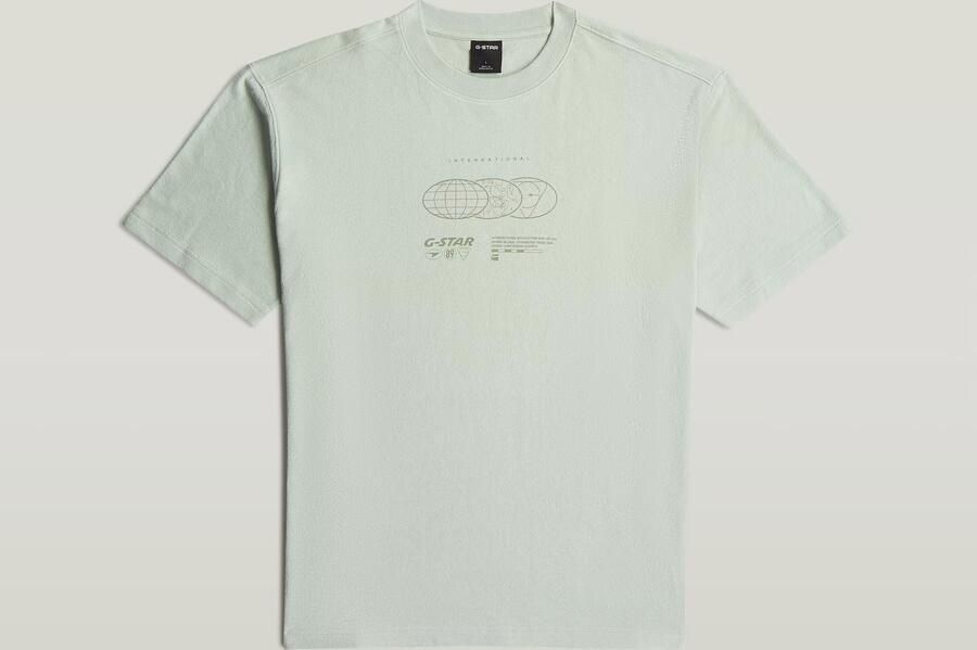 G-Star RAW Globes Relaxed T-Shirt Groen Heren - Foto 4
