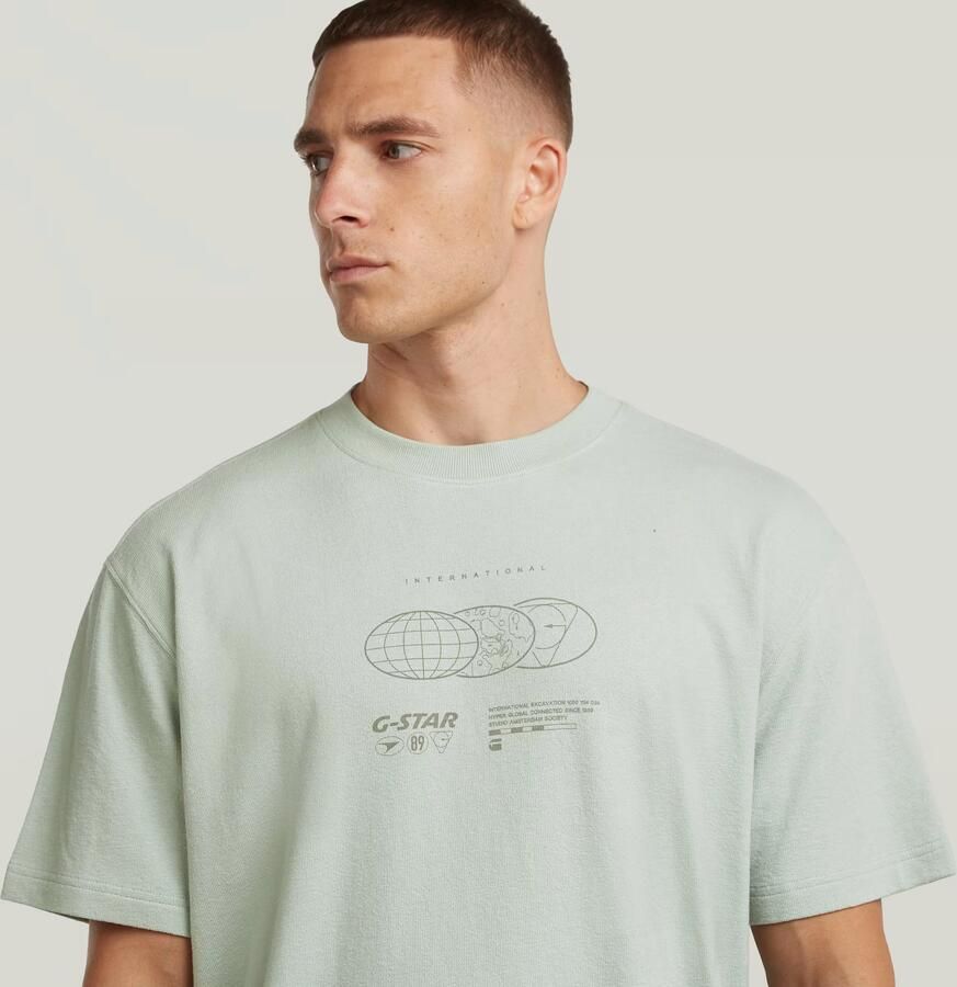 G-Star RAW Globes Relaxed T-Shirt Groen Heren - Foto 3