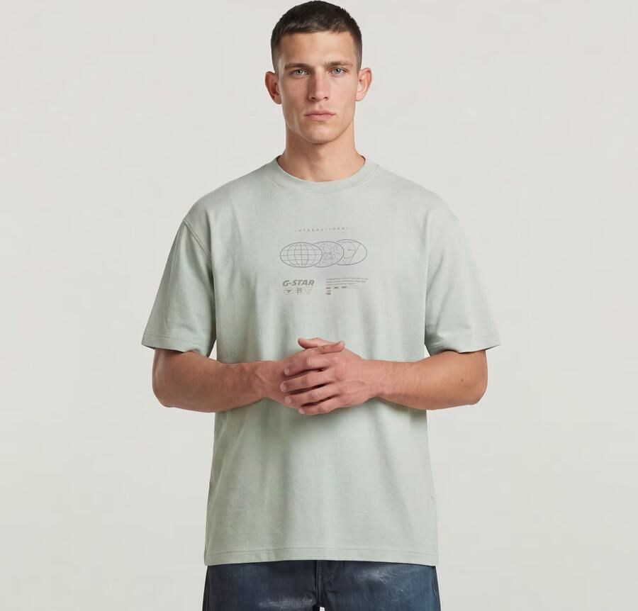 G-Star RAW Globes Relaxed T-Shirt Groen Heren - Foto 3
