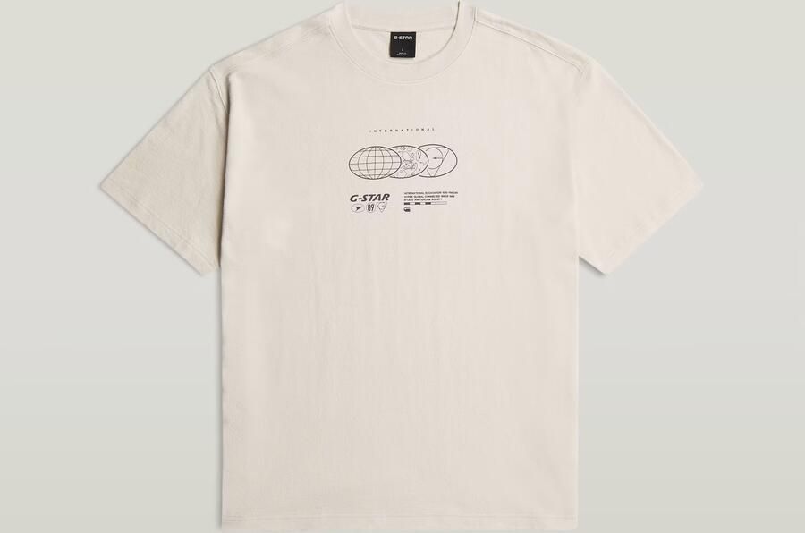 G-Star RAW Globes Relaxed T-Shirt Wit Heren - Foto 4