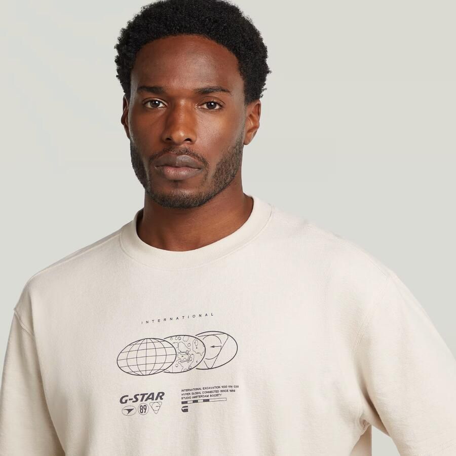 G-Star RAW Globes Relaxed T-Shirt Wit Heren - Foto 2