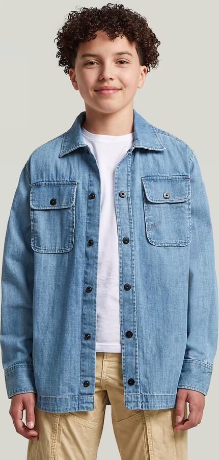 G-Star RAW GPO Overshirt voor jongens Lichtblauw jongens