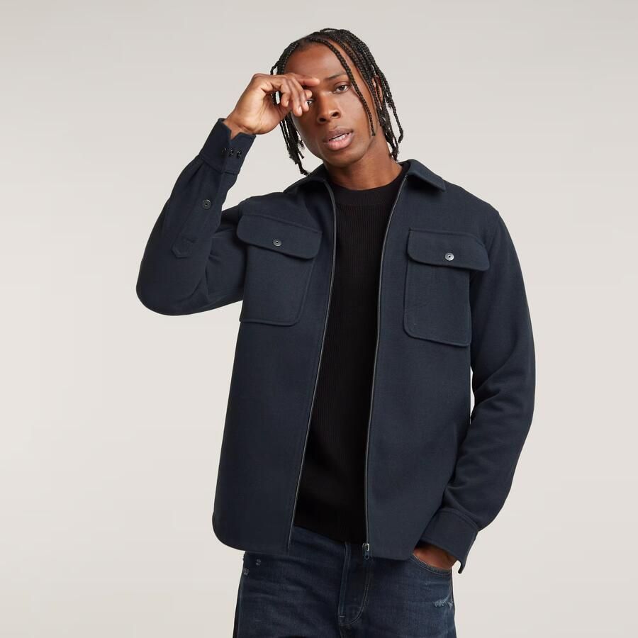 G-Star RAW GPO Zip Overshirt Donkerblauw Heren - Foto 7